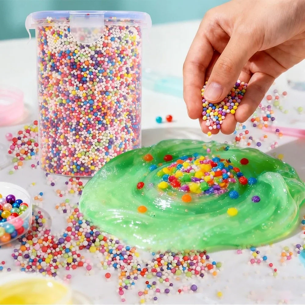 80000 Colorful Foam Balls Beads Polystyrene Filler DIY Slime Craft Vase Decor